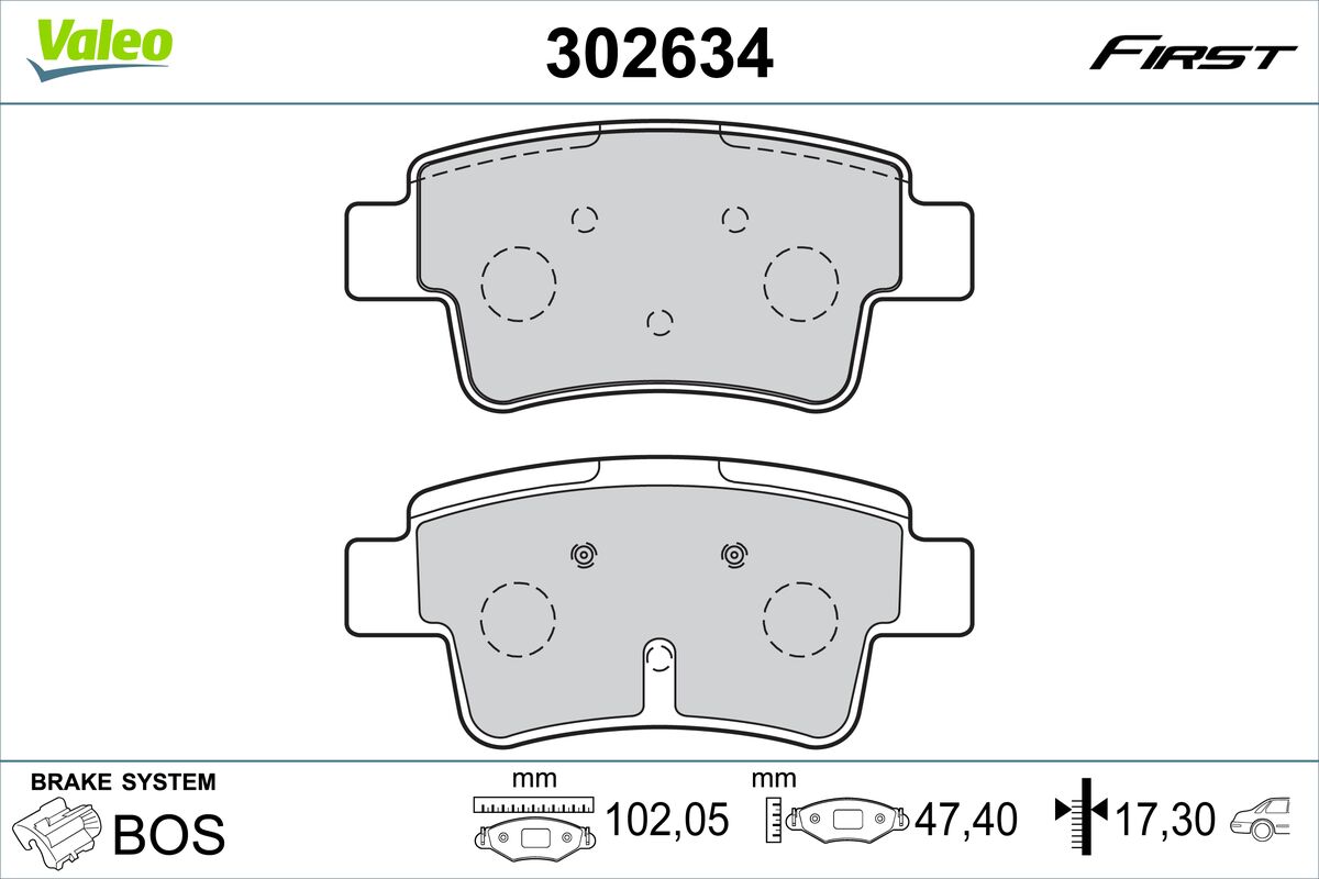 VALEO Fékbetét, mind 302634_VALEO